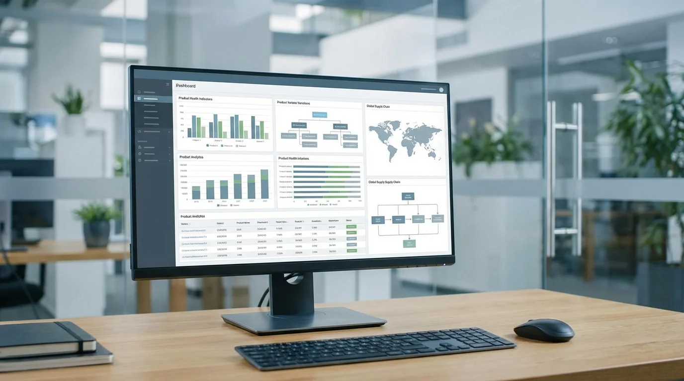 A professional dashboard view of Amazon Seller Central inventory management interface showing ASIN health metrics, parent-child variation status, and data-driven supply chain analytics for a modern e-commerce business.