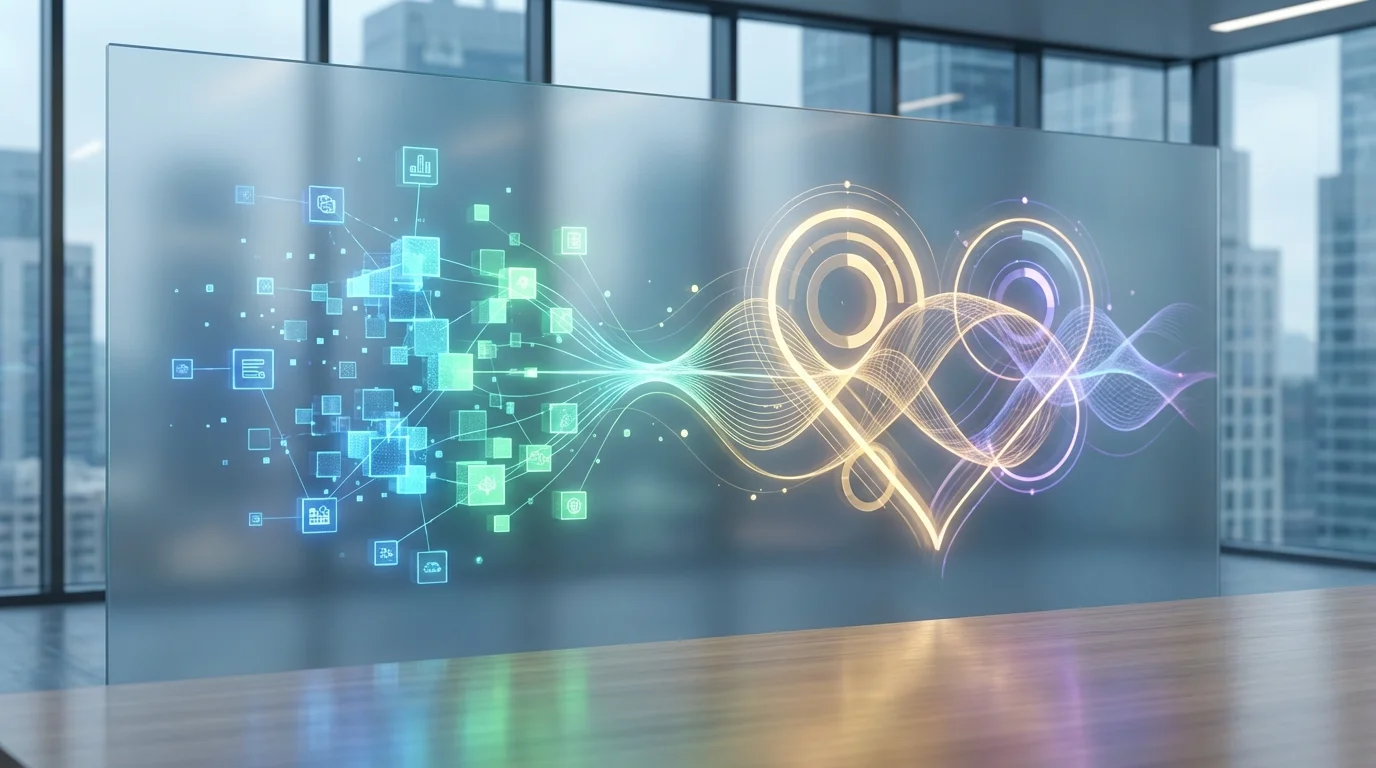 An abstract business dashboard illustrating customer segments and retention rates. The visual represents the shift from transactional interactions to deep customer loyalty through strategic CRM frameworks.