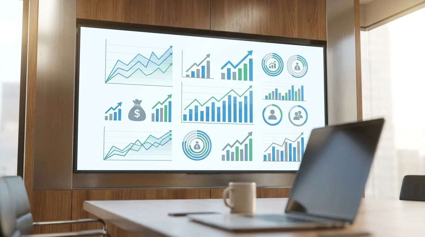A professional business dashboard displaying financial growth charts and customer lifetime value metrics, illustrating the economic impact of recurring revenue models in digital retail.