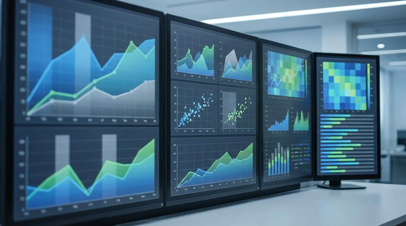 A professional dashboard interface displaying complex e-commerce analytics, including sales rank correlation, inventory levels, and historical pricing data trends for competitive benchmarking and market share analysis in a digital marketplace environment.