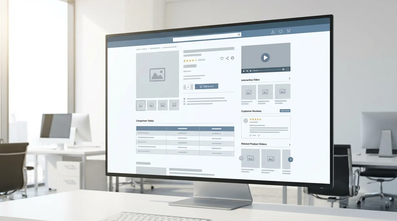 A high-quality e-commerce product detail page layout showcasing enhanced brand content and modules that drive customer engagement and increase conversion rates.