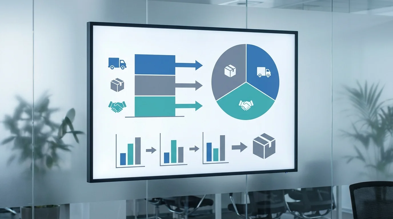 A detailed technical chart illustrating the breakdown of e-commerce fulfillment costs including shipping fees, storage rates, and referral commissions in a clean corporate style.