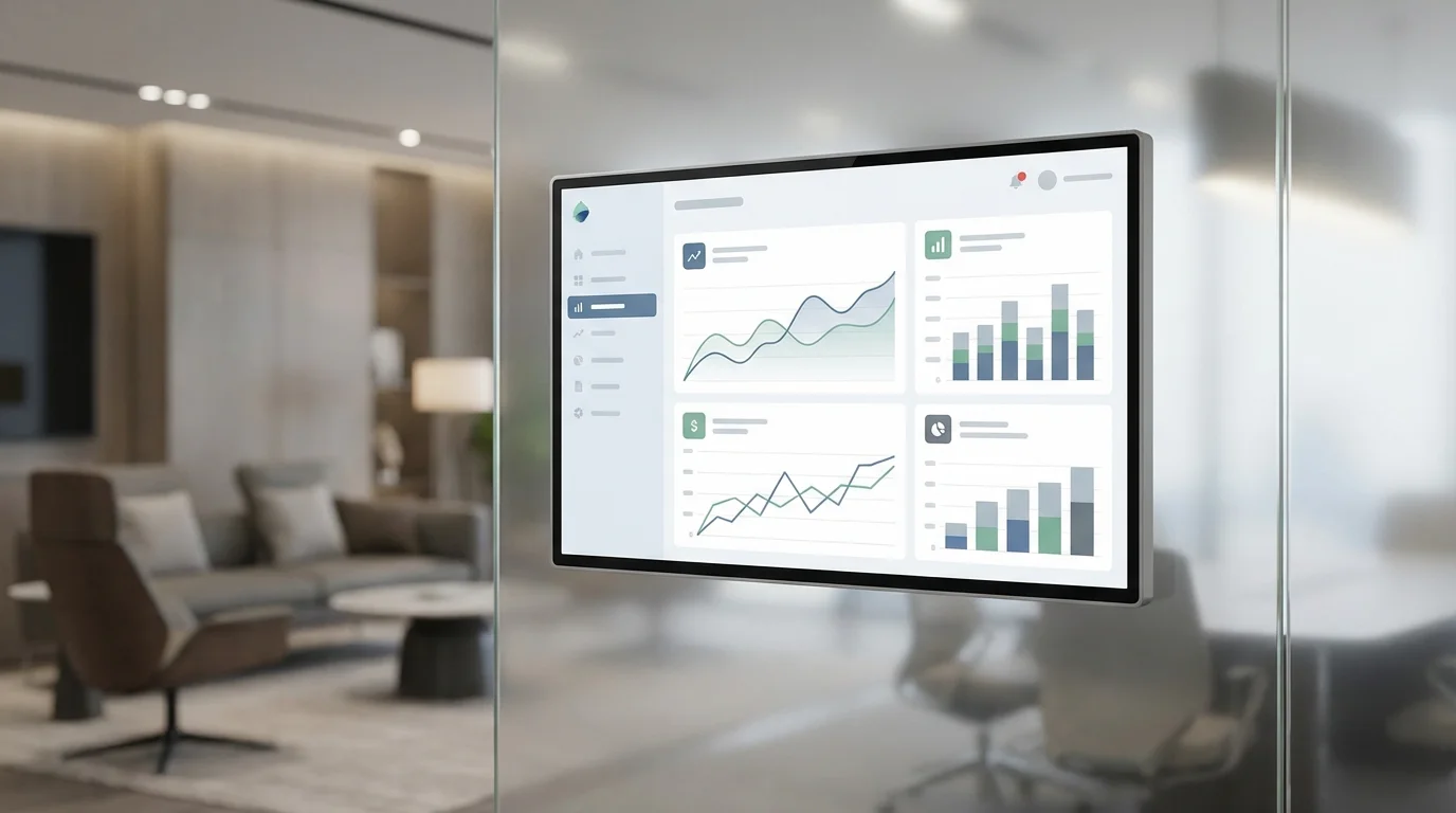 A professional data visualization dashboard displaying segmented revenue streams including retail, international markets, and cloud service profit margins with clean line graphs and bar charts.