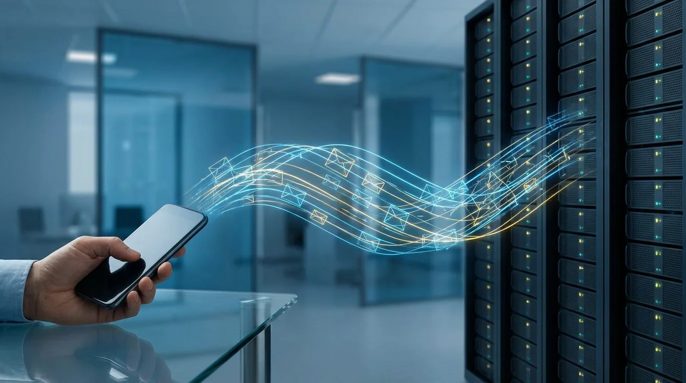 A high-tech digital payment visualization showing encrypted data flowing between a mobile device and a secure server, representing the Amazon Pay integration for tax donations without manual data entry.