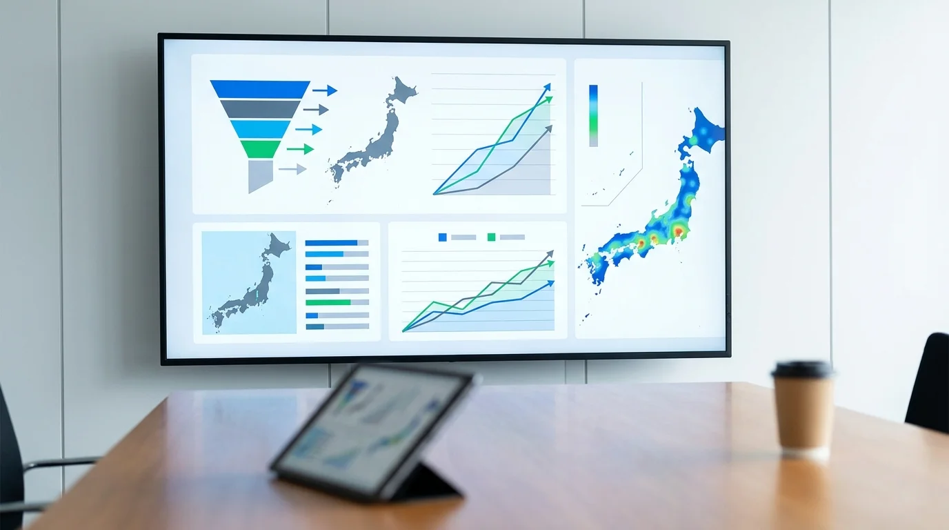 Business data analysis dashboard showing conversion rate optimization and user experience metrics for an e-commerce platform focusing on tax donation services in Japan.