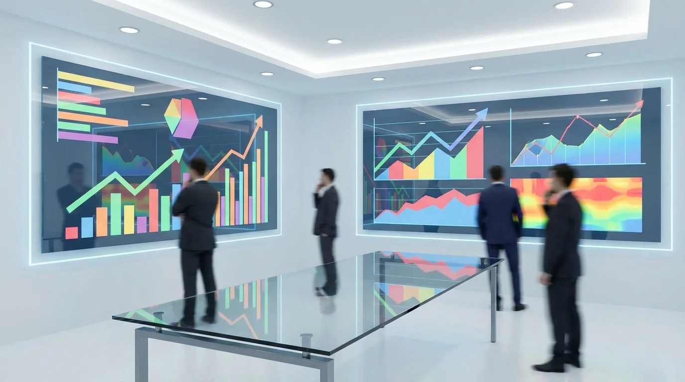 A professional business dashboard showing real-time e-commerce analytics, conversion rate optimization charts, and performance marketing metrics during a peak seasonal sale event.