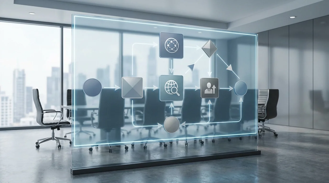 An intricate flowchart illustrating a sophisticated content distribution strategy. It includes nodes for social media integration, search engine optimization, and user conversion paths in a modern business environment.