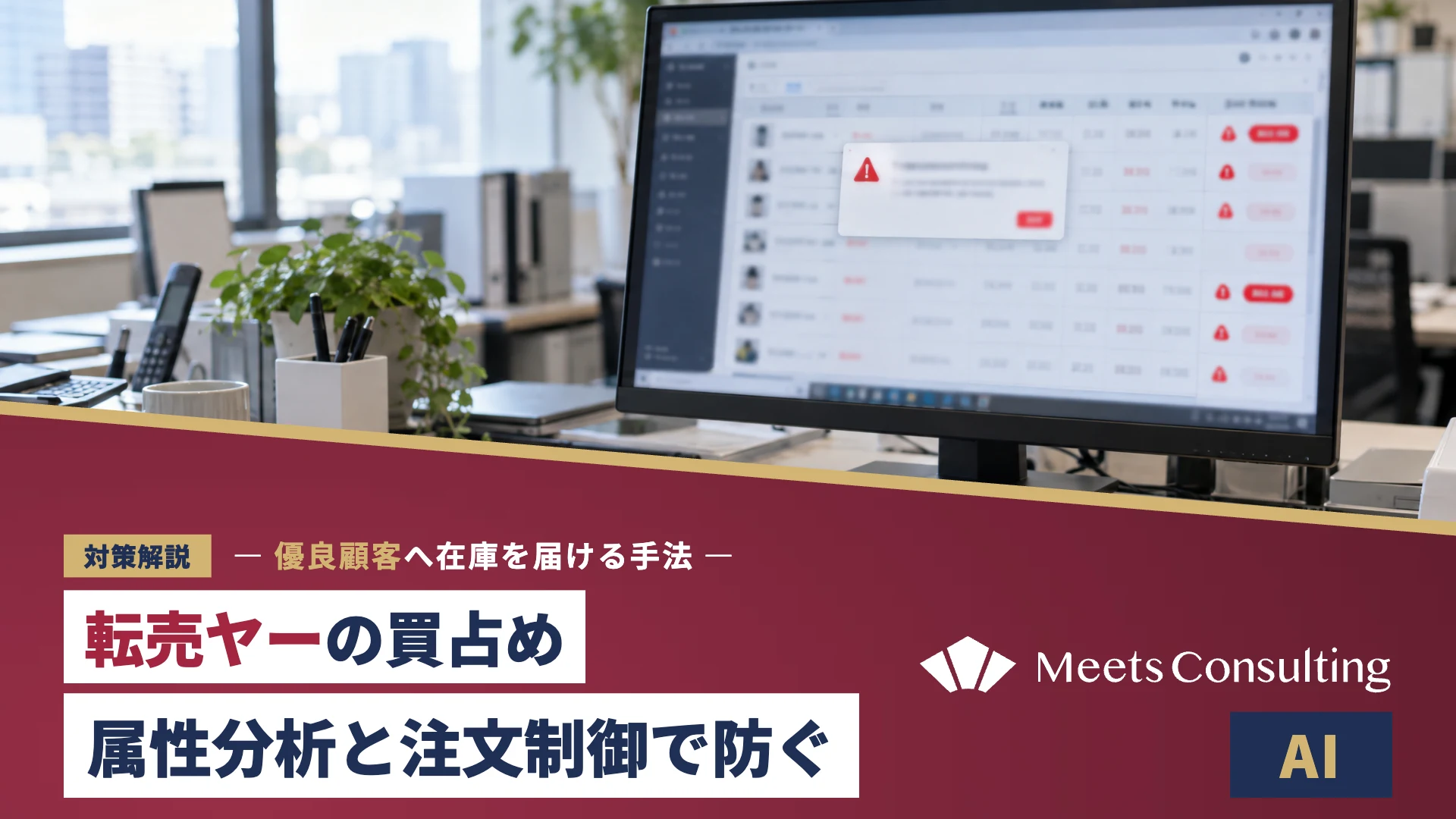 転売ヤーの買占めを阻止する属性分析と注文制御