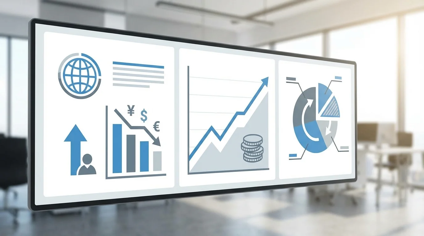 A professional business data dashboard displaying key performance indicators like international customer acquisition cost, lifetime value, and cross-border conversion rates for a Japanese brand on a global marketplace.