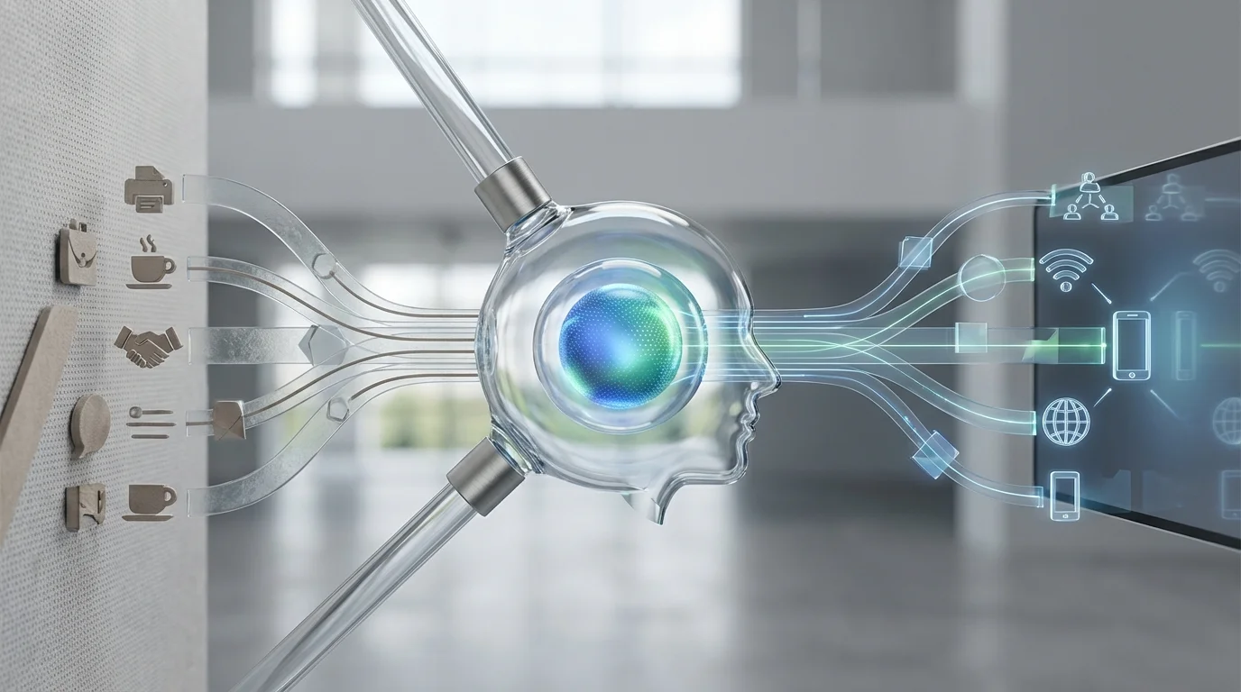 An abstract representation of a Customer Data Platform integrating offline and online customer touchpoints into a single unified profile for personalized marketing strategy.