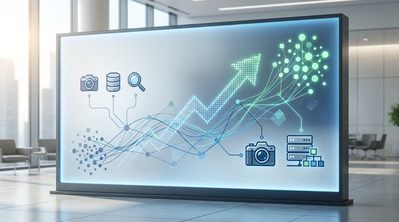 A business analytics visualization representing the correlation between rich product content implementation and conversion rate lift, highlighting the importance of high-quality imagery and structured data.