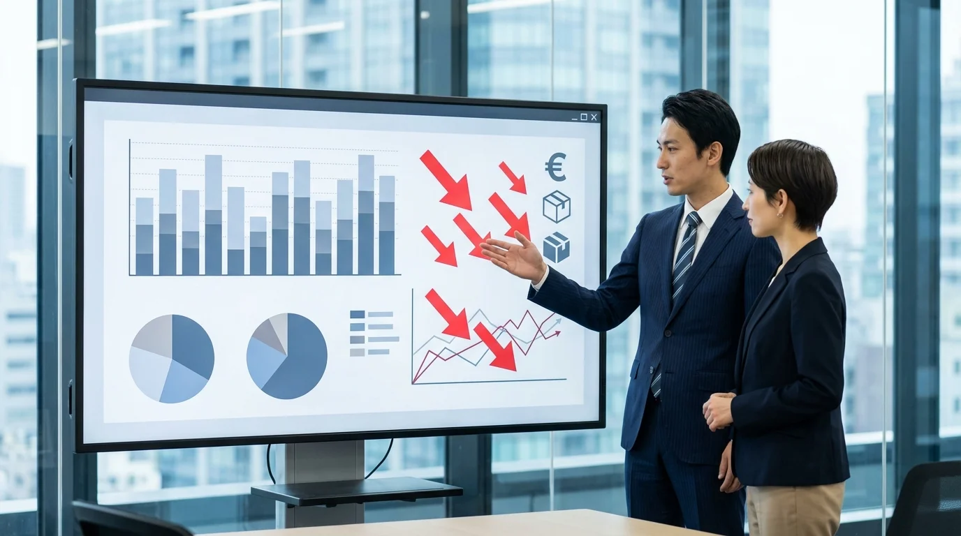 A detailed financial dashboard showing the negative impact of chargebacks on e-commerce profit margins, with red arrows indicating loss of revenue and inventory costs in a professional business setting.