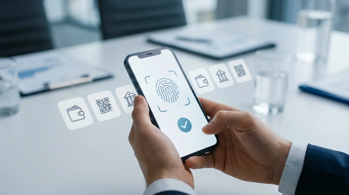 Close-up of a secure digital payment process on a mobile device, illustrating the importance of local payment method integration in international e-commerce.