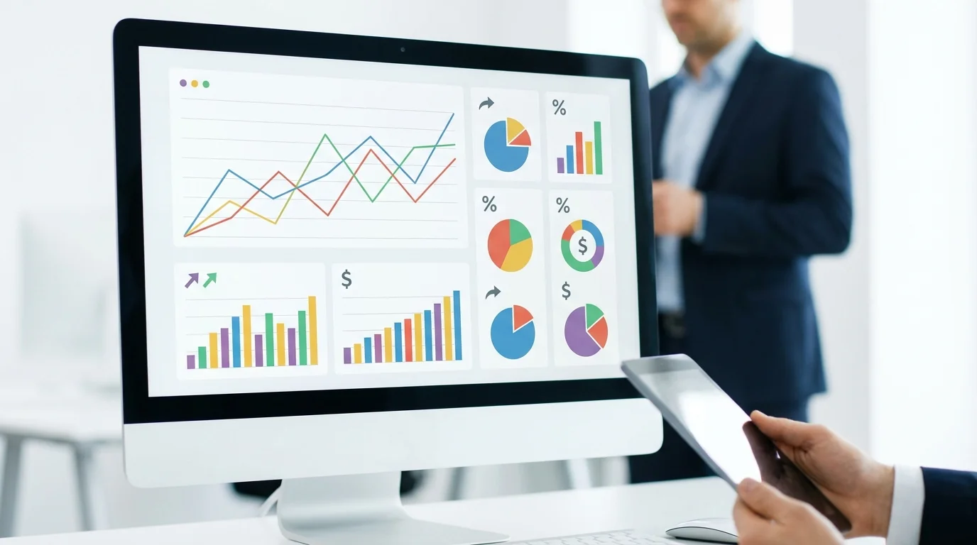 Detailed financial dashboard showing key performance indicators like ROAS, CVR, and LTV for an e-commerce business, emphasizing data-driven management and strategic analysis.