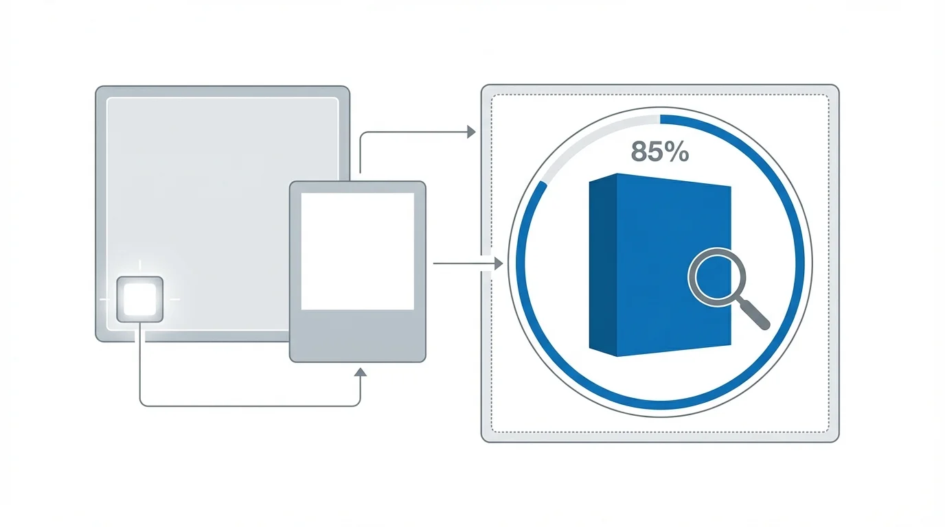 Technical diagram illustrating technical specifications for e-commerce, highlighting RGB 255 white background requirements and 85 percent product occupancy area for high-resolution clarity.