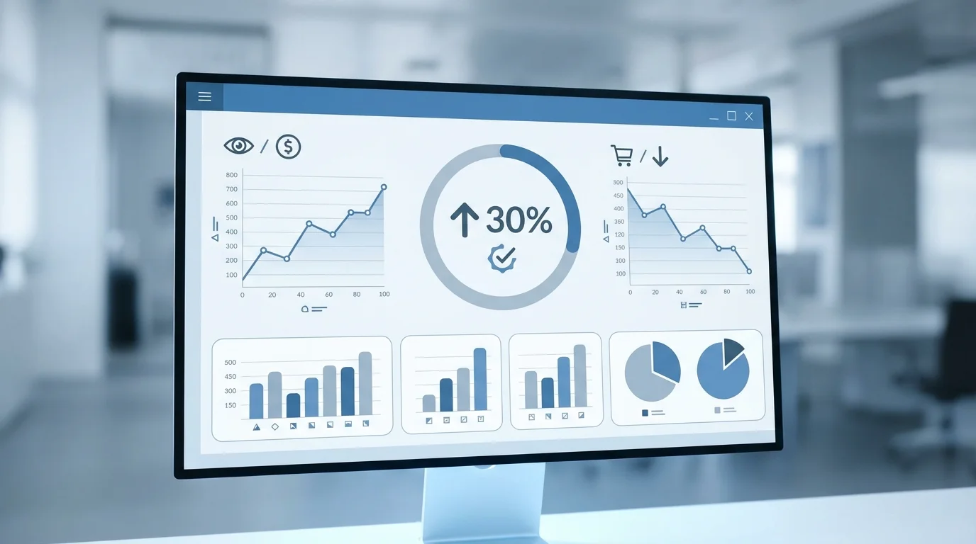 An analytical dashboard showing the correlation between transparent shipping cost displays and the reduction in shopping cart abandonment rates. The data visualization highlights a 30 percent improvement in conversion when costs are clear.