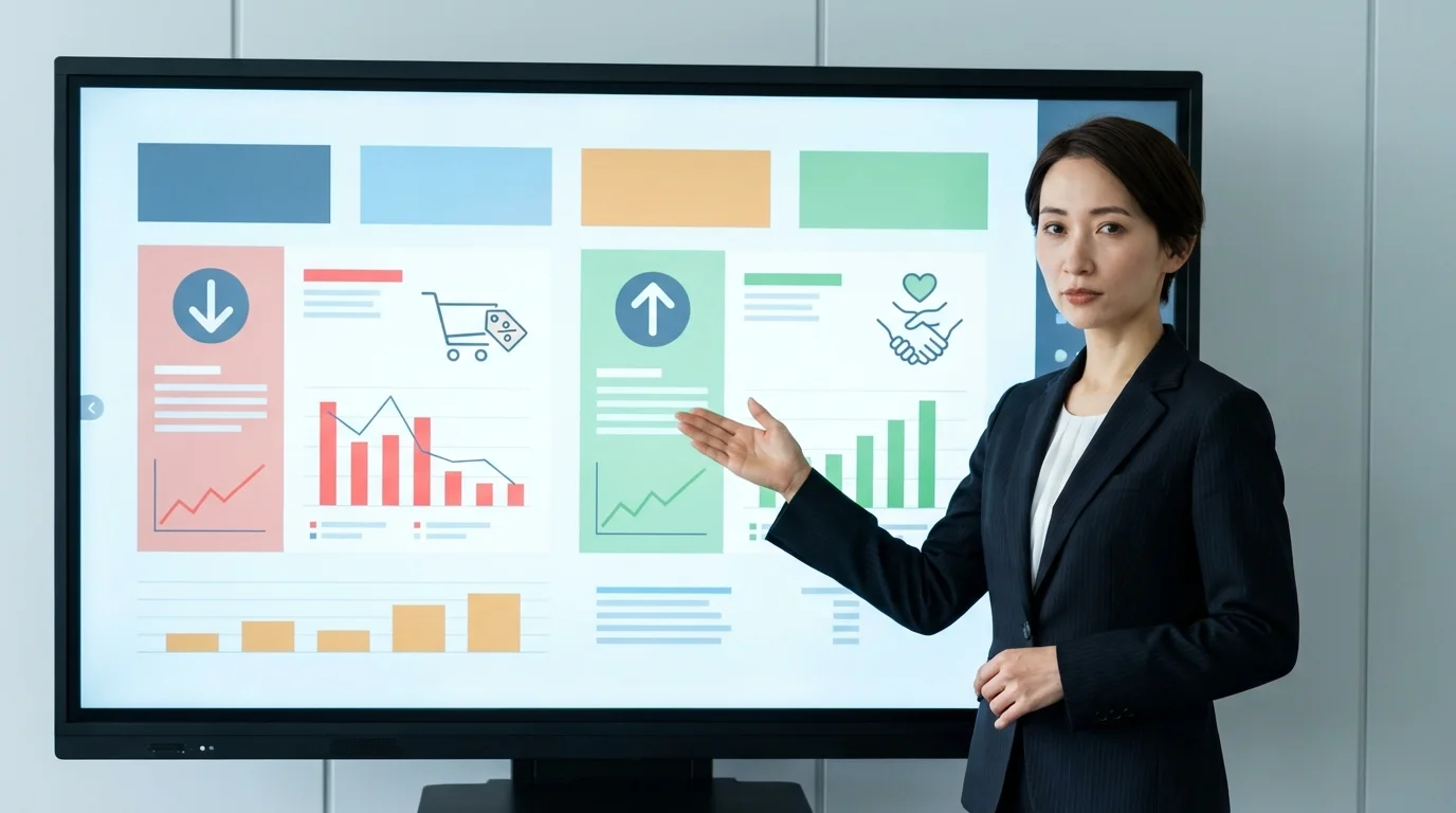 A professional data visualization dashboard showing customer segments and retention metrics, illustrating the difference between transactional loyalty and emotional loyalty in a CRM strategy.