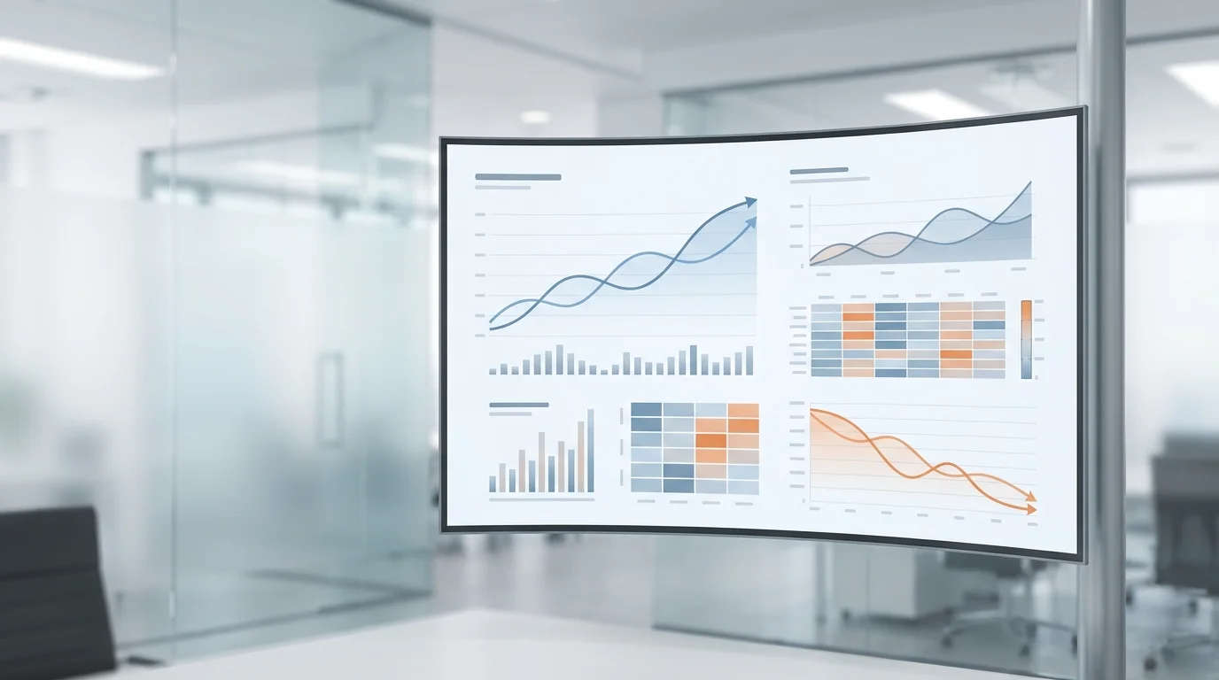 Data visualization dashboard showing conversion rate trends and bounce rates at the checkout stage, used for optimizing the final confirmation screen.
