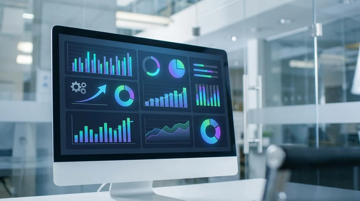 Digital dashboard showing marketing analytics and conversion rates used to monitor the effectiveness of point-based sales promotions.
