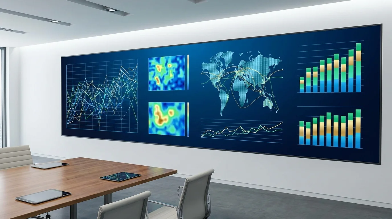 Professional business data analysis showing complex tariff structures and international trade regulations on a digital dashboard with financial charts and global maps.