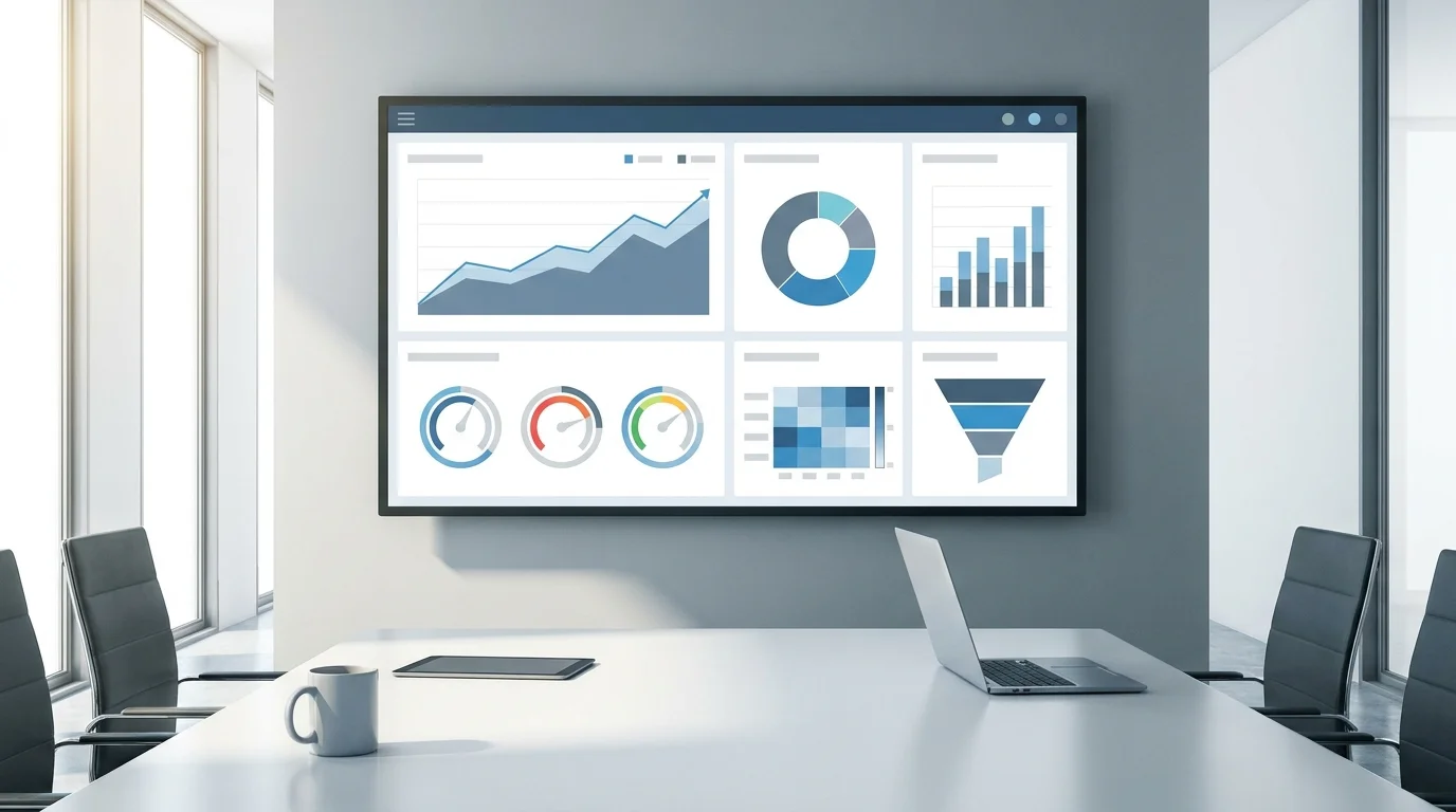 A professional business dashboard displaying key performance indicators for e-commerce LTV, including average order value, purchase frequency, and customer retention rate metrics.