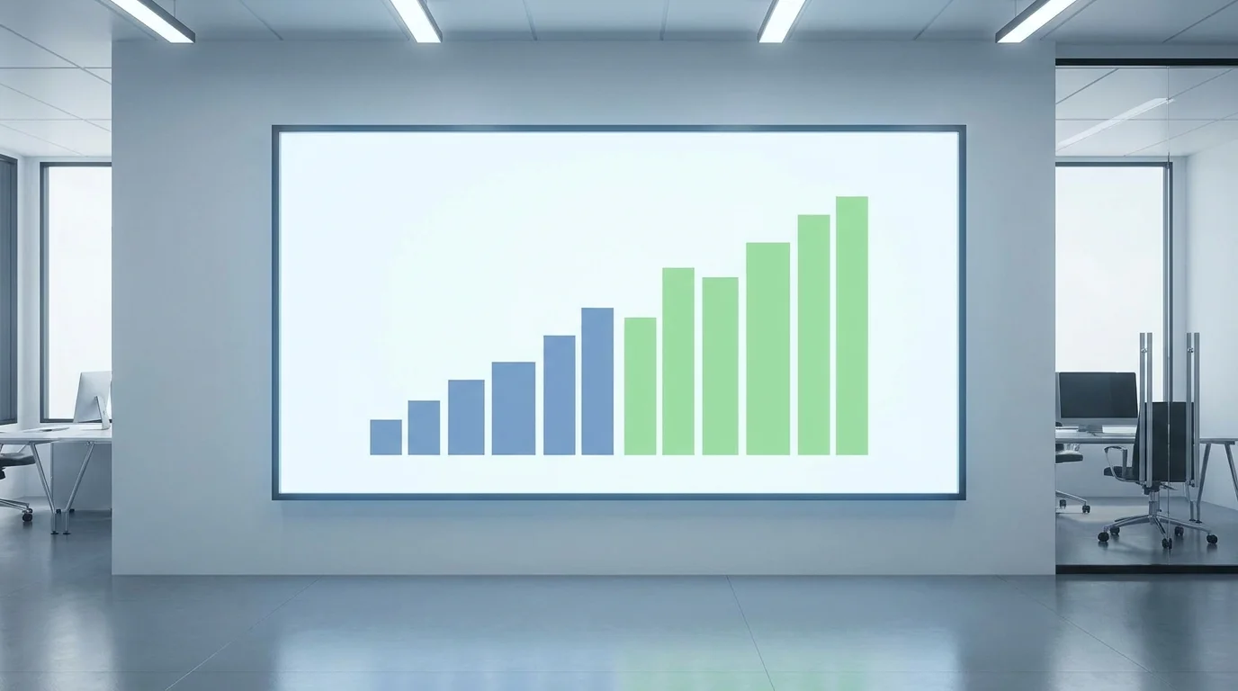 Data visualization of marketing funnel performance showing the relationship between advertising spend and sales growth in a simplified bar chart format for business analysis.