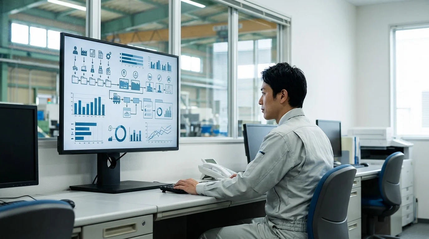 A sophisticated visualization of vector database architecture for safety data. The image illustrates how Japanese text from daily reports is converted into multidimensional vectors and clustered by semantic similarity. The diagram uses glowing lines to show the cross-referencing process between a new report and historical incident clusters, presented on a futuristic glass screen in a professional environment.